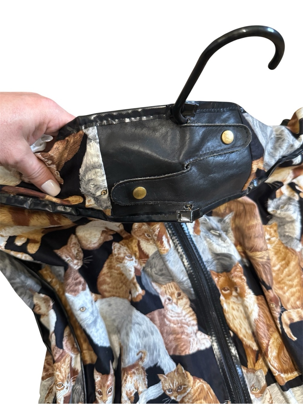 RESERVED- DO NOT BUY Vintage Viator Cat Print Garment Hanging Bag- Double Sided - Picture 5 of 13